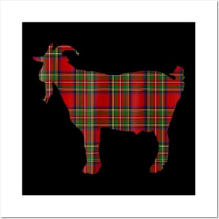 Stewart Plaid Goat Scottish Pride Tartan Posters and Art